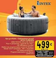 Promotions Spa gonfl able - opblaasbare jacuzzi intex purespa greywood deluxe rond - Intex - Valide de 04/06/2024 à 17/06/2024 chez Cora