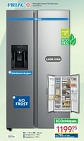 Promotions Friac réfrigérateur américain sbs7031im-ix - Friac - Valide de 01/06/2024 à 30/06/2024 chez Eldi