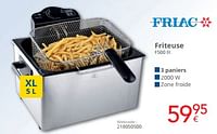 Promotions Friac friteuse f500 ix - Friac - Valide de 01/06/2024 à 30/06/2024 chez Eldi