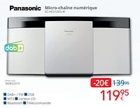 Promotions Panasonic micro-chaîne numérique sc-hc212eg-w - Panasonic - Valide de 01/06/2024 à 30/06/2024 chez Eldi