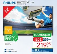 Promotions Philips led-tv 32``-81 cm 32phs5507-12 - Philips - Valide de 01/06/2024 à 30/06/2024 chez Eldi