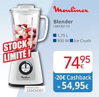Promotions Moulinex blender lm436110 - Moulinex - Valide de 01/06/2024 à 30/06/2024 chez Eldi