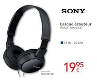 Promotions Sony casque écouteur mdrzx110apb.ce7 - Sony - Valide de 01/06/2024 à 30/06/2024 chez Eldi