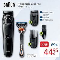 Promotions Braun tondeuse à barbe 4 en 1 bt3242 - Braun - Valide de 01/06/2024 à 30/06/2024 chez Eldi