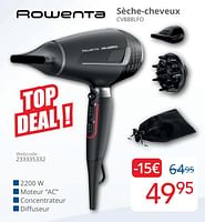 Promotions Rowenta sèche-cheveux cv888lfo - Rowenta - Valide de 01/06/2024 à 30/06/2024 chez Eldi
