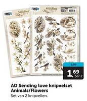 Promoties Ad sending love knipvelset animals-flowers - Huismerk - Boekenvoordeel - Geldig van 08/06/2024 tot 16/06/2024 bij BoekenVoordeel
