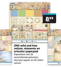 Jma wild and free vellum, elements en unicolor paperpad-Studio Light
