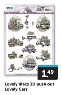 Lovely lilacs 3d push out lovely cars-Huismerk - Boekenvoordeel