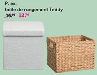 Promotions Boîte de rangement teddy - Produit maison - Leen Bakker - Valide de 03/06/2024 à 09/06/2024 chez Leen Bakker