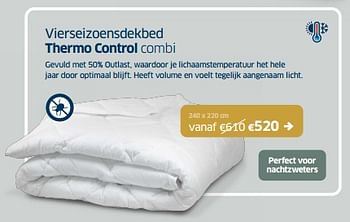 Promoties Vierseizoensdekbed thermo control combi - Huismerk - Sleeplife - Geldig van 14/06/2024 tot 29/06/2024 bij Sleeplife