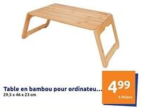 Promotions Table en bambou pour ordinateu - Produit Maison - Action - Valide de 05/06/2024 à 11/06/2024 chez Action