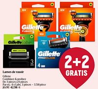 Promotions Lames de rasoir gillette labs - Gillette - Valide de 06/06/2024 à 12/06/2024 chez Delhaize