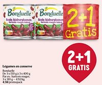 Promotions Légumes en conserve bonduelle haricots rouges - Bonduelle - Valide de 06/06/2024 à 12/06/2024 chez Delhaize