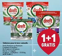 Promotions Tablettes pour le lave-vaisselle dreft regular - Dreft - Valide de 06/06/2024 à 12/06/2024 chez Delhaize