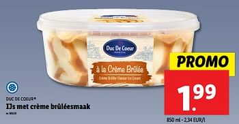 Promoties Ijs met crème brûléesmaak - Duc De Coeur - Geldig van 12/06/2024 tot 18/06/2024 bij Lidl