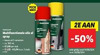 Promoties Multifunctionele olie of spray - Parkside - Geldig van 12/06/2024 tot 18/06/2024 bij Lidl