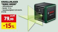 Promoties Bosch kruislijnlaser quigo green - Bosch - Geldig van 05/06/2024 tot 16/06/2024 bij Hubo