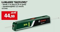 Promoties Bosch lijnlaser easylevel - Bosch - Geldig van 05/06/2024 tot 16/06/2024 bij Hubo