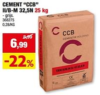 Promoties Cement ccb ii-b-m 32,5n - Huismerk - Hubo  - Geldig van 05/06/2024 tot 16/06/2024 bij Hubo