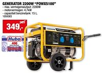 Promoties Powerplus generator 2200w powx5100 - Powerplus - Geldig van 05/06/2024 tot 16/06/2024 bij Hubo