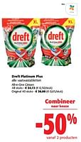 Promoties Dreft platinum plus alle vaatwastabletten - Dreft - Geldig van 05/06/2024 tot 18/06/2024 bij Colruyt
