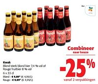 Promoties Kwak blond sterk blond bier of rouge fruitbier - Kwak - Geldig van 05/06/2024 tot 18/06/2024 bij Colruyt