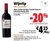 Promoties Alma cersius gardian grande réserve cabernet-merlot - Rode wijnen - Geldig van 05/06/2024 tot 18/06/2024 bij Colruyt