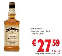 Promoties Jack daniel`s tennessee honey likeur - Jack Daniel's - Geldig van 05/06/2024 tot 18/06/2024 bij Colruyt
