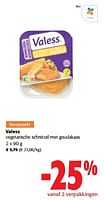 Promoties Valess vegetarische schnitzel met goudakaas - Valess - Geldig van 05/06/2024 tot 18/06/2024 bij Colruyt