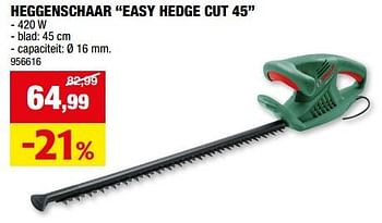 Promoties Bosch heggenschaar easy hedge cut 45 - Bosch - Geldig van 05/06/2024 tot 16/06/2024 bij Hubo