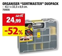 Promoties Organiser sortmaster duopack - Stanley - Geldig van 05/06/2024 tot 16/06/2024 bij Hubo