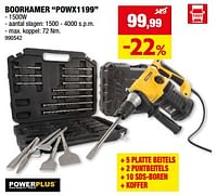 Promoties Powerplus boorhamer powx1199 - Powerplus - Geldig van 05/06/2024 tot 16/06/2024 bij Hubo