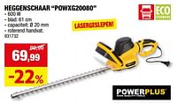 Promoties Powerplus heggenschaar powxg20080 - Powerplus - Geldig van 05/06/2024 tot 16/06/2024 bij Hubo