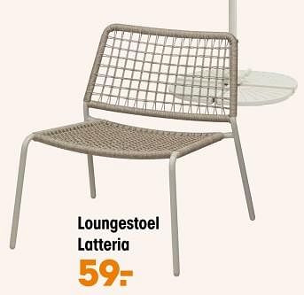 Promoties Loungestoel latteria - Huismerk - Kwantum - Geldig van 10/06/2024 tot 16/06/2024 bij Kwantum