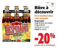 Promotions Desperados original bière aromatisée à l`aguardiente - Desperados - Valide de 05/06/2024 à 18/06/2024 chez Colruyt