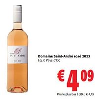 Promotions Domaine saint-andré rosé 2023 i.g.p. pays d`oc - Vins rosé - Valide de 05/06/2024 à 18/06/2024 chez Colruyt