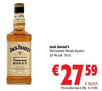 Promotions Jack daniel`s tennessee honey liqueur - Jack Daniel's - Valide de 05/06/2024 à 18/06/2024 chez Colruyt