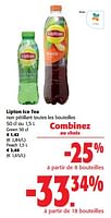 Promotions Lipton ice tea non pétillant toutes les bouteilles - Lipton - Valide de 05/06/2024 à 18/06/2024 chez Colruyt