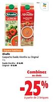 Promotions Alvalle gaspacho basilic-menthe ou original - Alvalle - Valide de 05/06/2024 à 18/06/2024 chez Colruyt