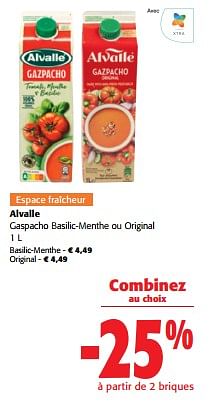 Promotions Alvalle gaspacho basilic-menthe ou original - Alvalle - Valide de 05/06/2024 à 18/06/2024 chez Colruyt