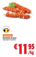 Promotions Brochette de porc - Produit maison - Colruyt - Valide de 05/06/2024 à 18/06/2024 chez Colruyt