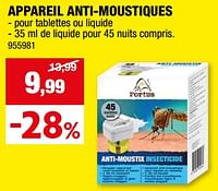 Promotions Appareil anti-moustiques - Fortus - Valide de 05/06/2024 à 16/06/2024 chez Hubo
