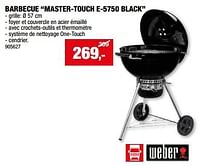 Promotions Barbecue master-touch e-5750 black - Weber - Valide de 05/06/2024 à 16/06/2024 chez Hubo