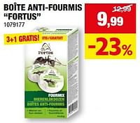 Promotions Boîte anti-fourmis fortus - Fortus - Valide de 05/06/2024 à 16/06/2024 chez Hubo