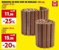 Promotions Bordure en bois dur en rouleau - Produit maison - Hubo  - Valide de 05/06/2024 à 16/06/2024 chez Hubo