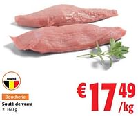 Promotions Sauté de veau - Produit maison - Colruyt - Valide de 05/06/2024 à 18/06/2024 chez Colruyt