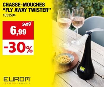 Promotions Chasse-mouches fly away twister - Eurom - Valide de 05/06/2024 à 16/06/2024 chez Hubo