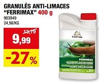 Promotions Granulés anti-limaces ferrimax - Fortus - Valide de 05/06/2024 à 16/06/2024 chez Hubo