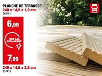 Promotions Planche de terrasse - Cartri - Valide de 05/06/2024 à 16/06/2024 chez Hubo