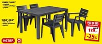 Promotions Table + 4 chaises - Keter - Valide de 05/06/2024 à 16/06/2024 chez Hubo